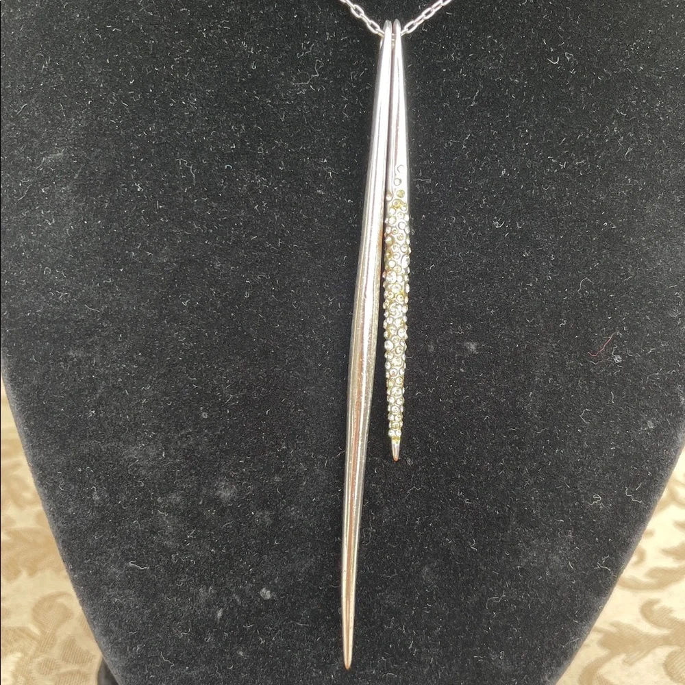 Alexis Bittar Silver Spike Pendant Necklace